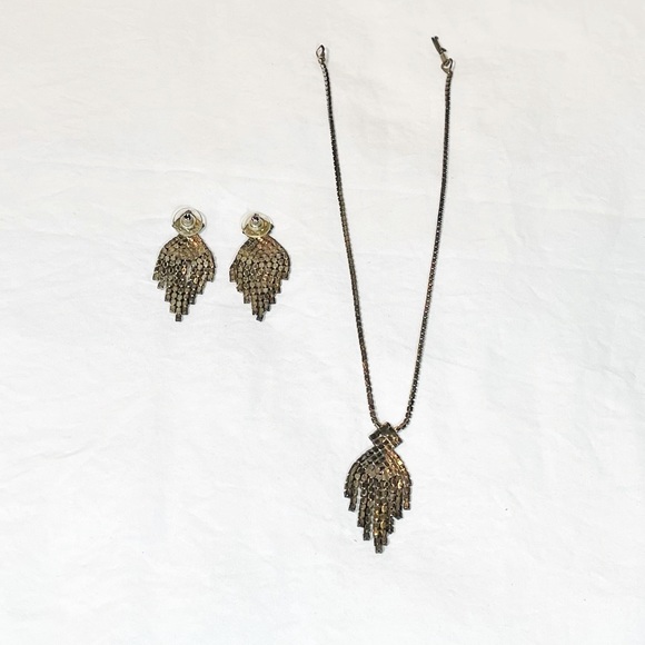 Rhinestone Earrings & Necklace - Picture 2 of 4